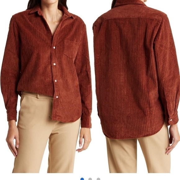 Frank & Eileen Eileen relaxed fit corduroy button up shirt NWT - Picture 4 of 5